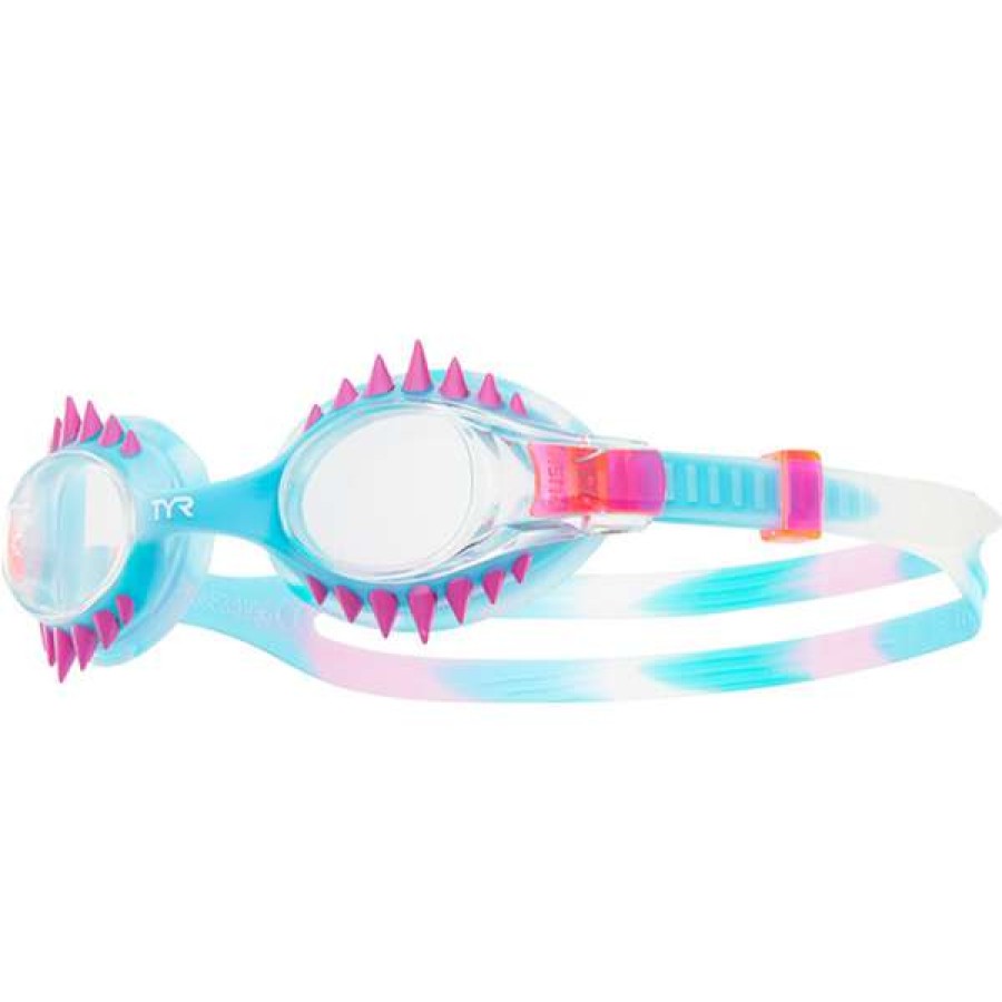 Girls Swimming Goggles * | Tyr Goggles Spikes Swimple Tie Dye Kids Clear/Mint