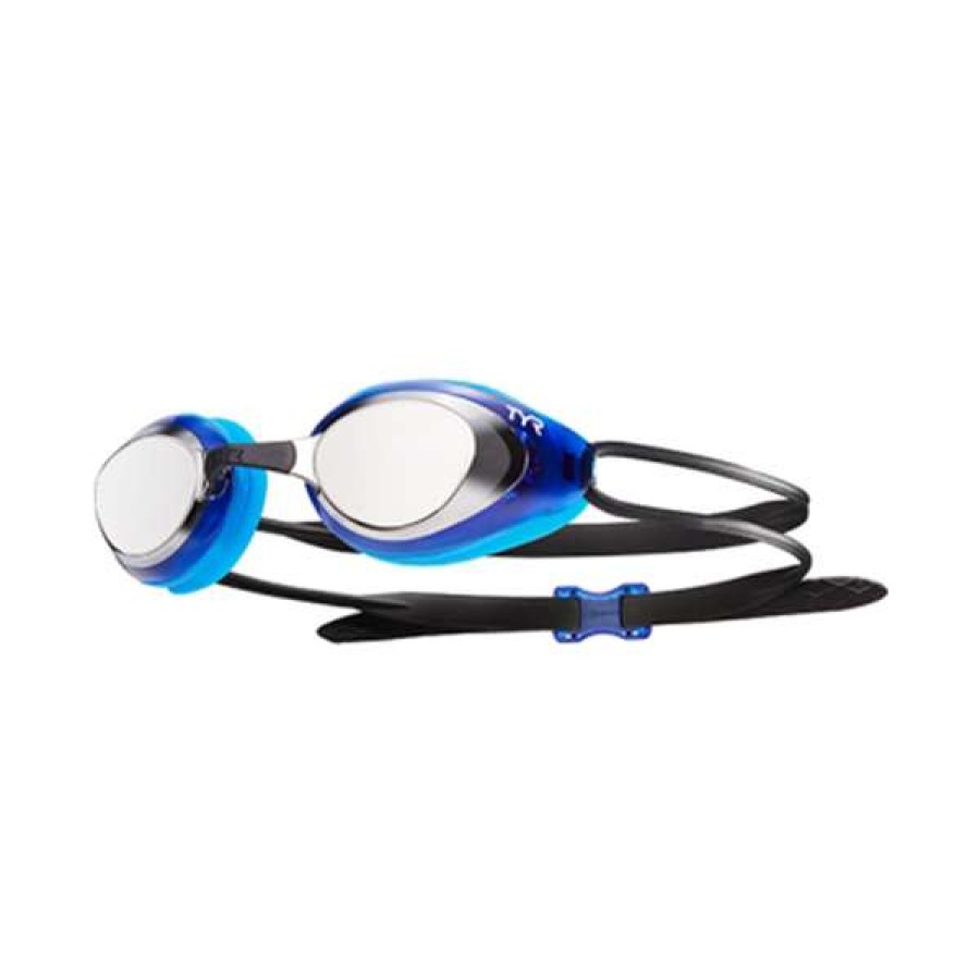 Racing Swimming Goggles * | Tyr Goggles Black Hawk Mirrored Racing Silver/Blue