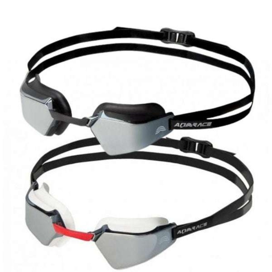 Men'S Swimming Goggles * | Aquarapid Goggles Racing L2 Silver Mirror