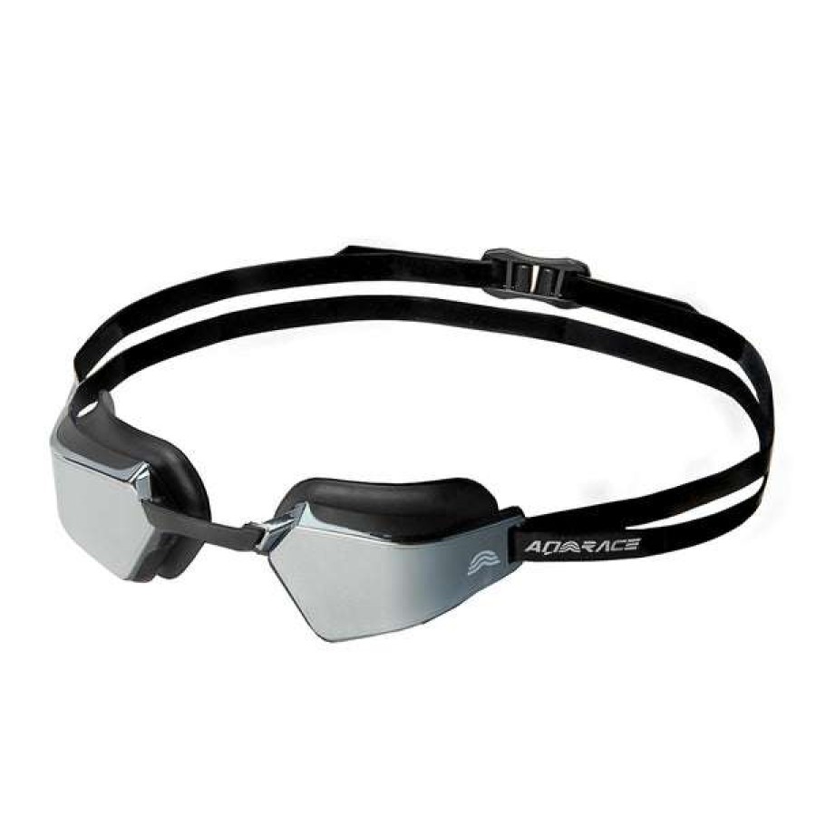 Men'S Swimming Goggles * | Aquarapid Goggles Racing L2 Silver Mirror