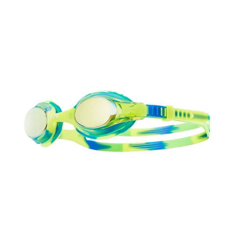 Girls Swimming Goggles * | Tyr Goggles Swimple Tie Dye Kids Mirrored Green