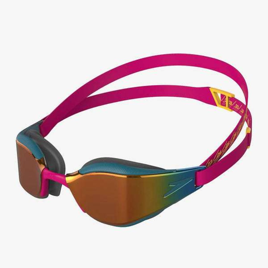 Racing Swimming Goggles * | Speedo Fastskin Goggles Hyper Elite Mirror Red/Blue