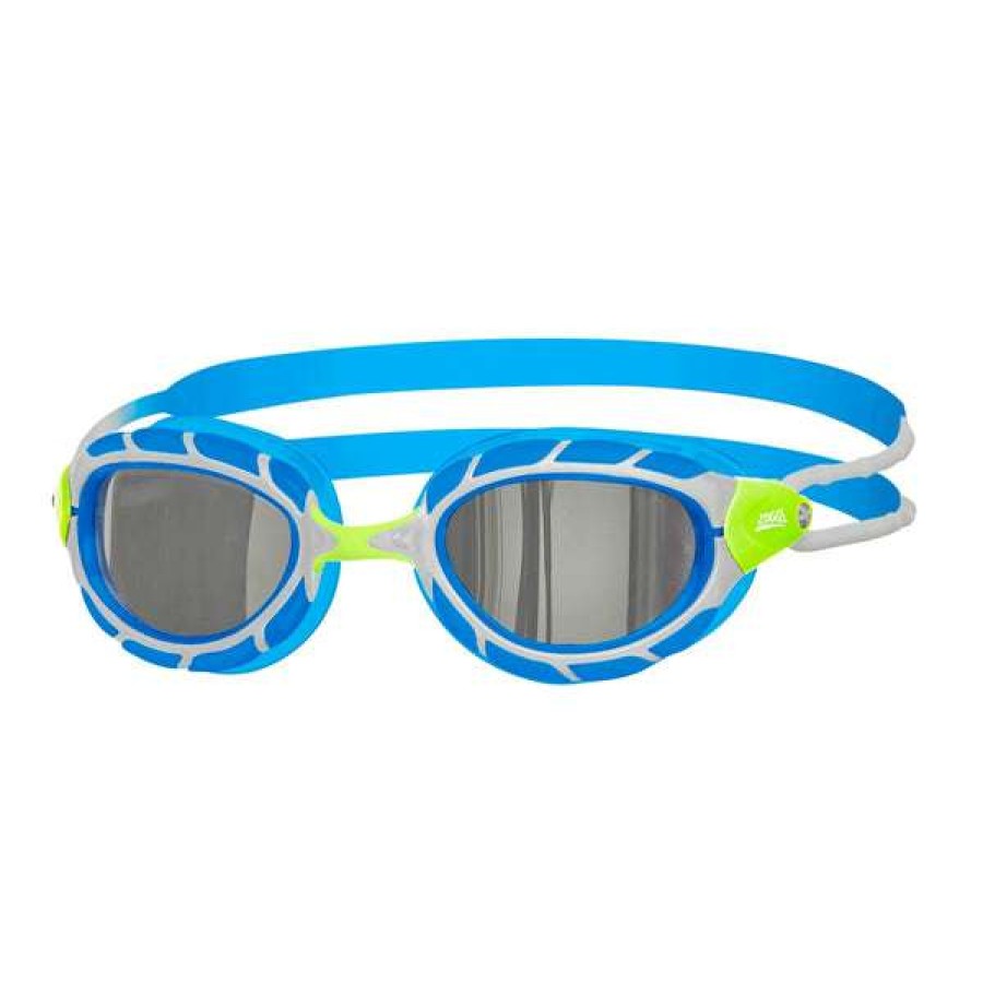 Triathlon & Open Water Swimming Goggles * | Zoggs Goggles Predator Titanium Silver Blue Mirrored