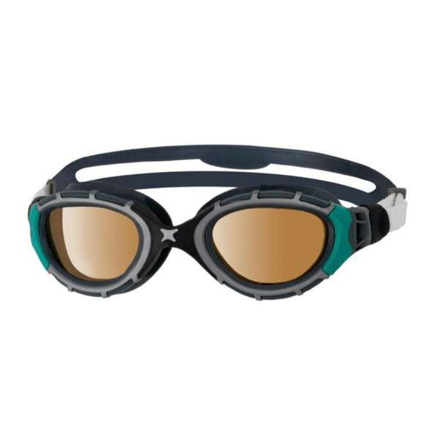 Triathlon & Open Water Swimming Goggles * | Zoggs Goggles Predator Flex Polarized Ultra Reactor Black/Green