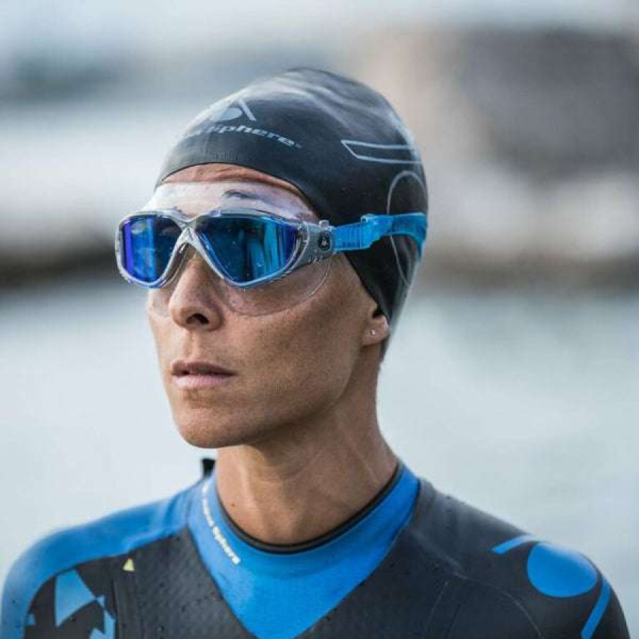 Women'S Swimming Goggles * | Aquasphere Goggles Vista Swim Mask Blue Titanium Mirrored Lens