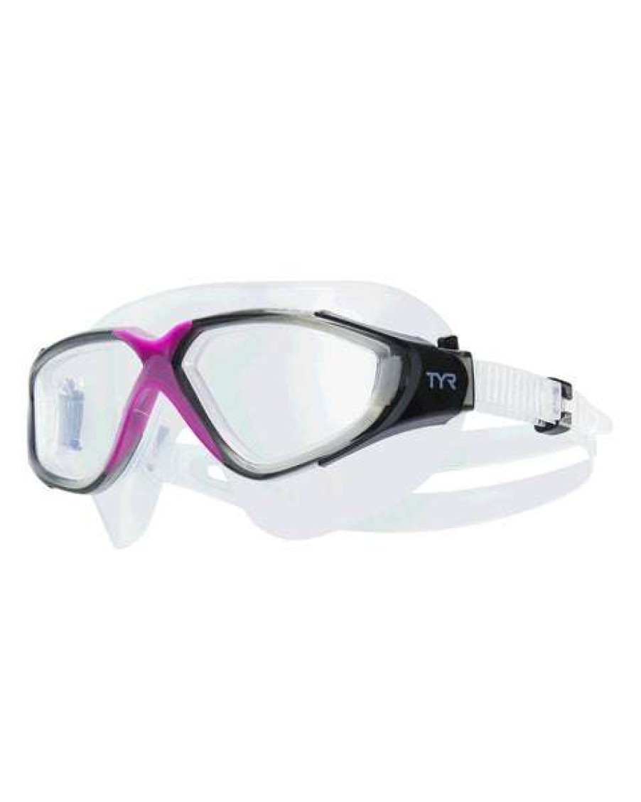 Women'S Swimming Goggles * | Tyr Goggles Rouge Adult Swim Mask Women'S Fit Clear/Purple