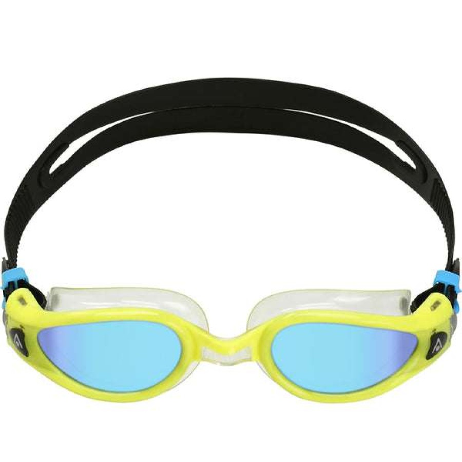 Women'S Swimming Goggles * | Aquasphere Goggles Kaiman Exo Blue Titanium Mirrored Lens Yellow Black