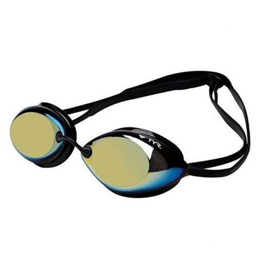 Women'S Swimming Goggles * | Tyr Goggles Tracer-X Racing Mirrored Gold/Black