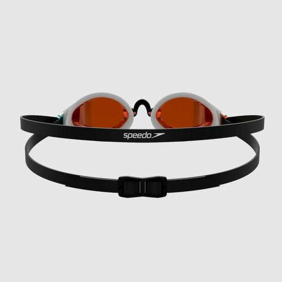 Racing Swimming Goggles * | Speedo Goggles Racing Speedsocket 2 Mirror White Gold