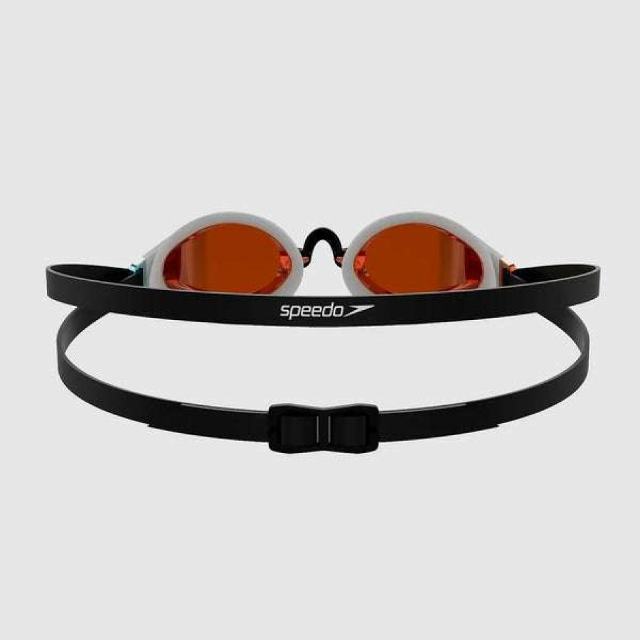 Men'S Swimming Goggles * | Speedo Goggles Racing Speedsocket 2 Mirror White Gold