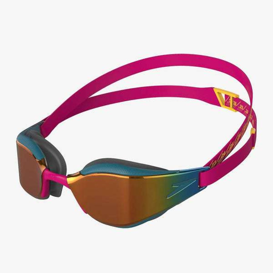 Women'S Swimming Goggles * | Speedo Fastskin Goggles Hyper Elite Mirror Red/Blue