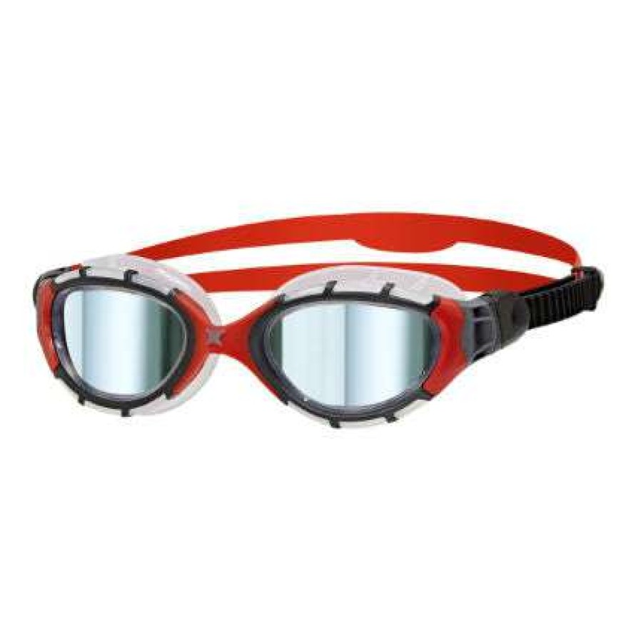 Men'S Swimming Goggles * | Zoggs Goggles Predator Flex Titanium Black/Red