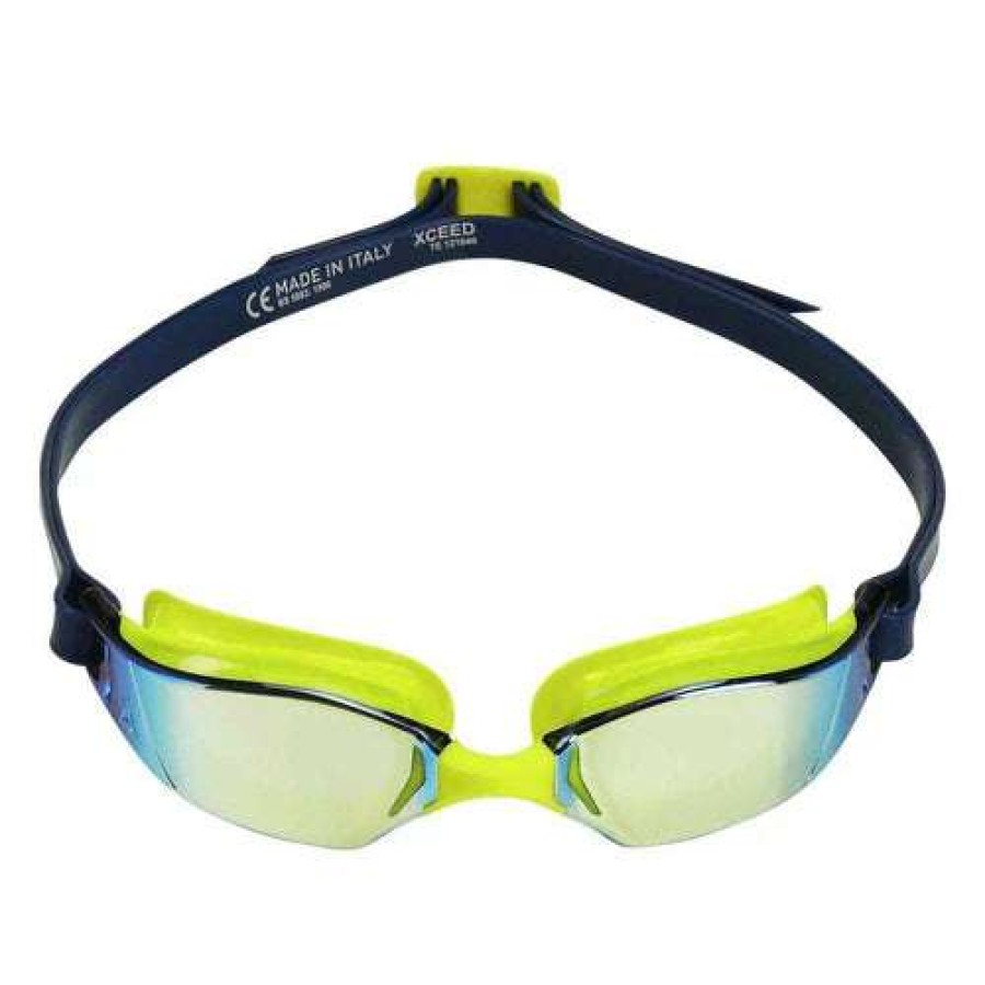 Men'S Swimming Goggles * | Aquasphere Goggles Racing Xceed Neon Yellow/Navy