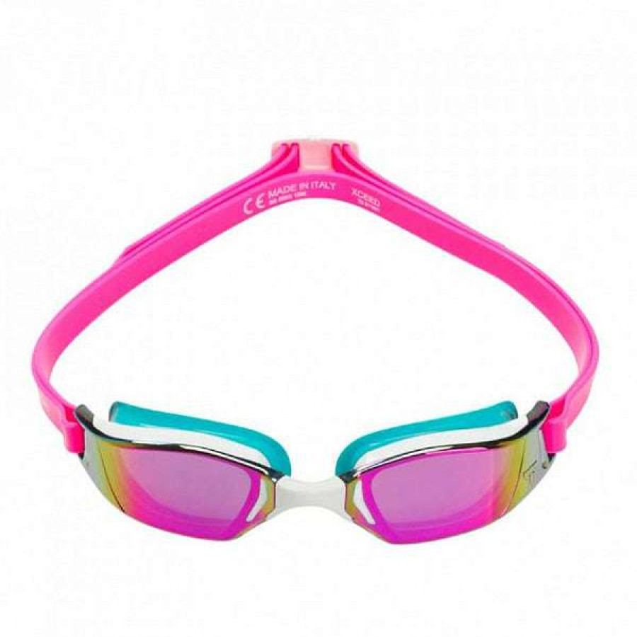 Men'S Swimming Goggles * | Michael Phelps Goggles Xceed Pink/Turquoise Titanium Mirror