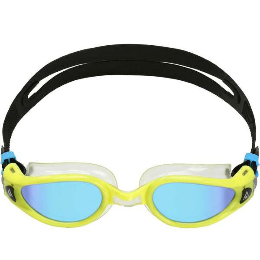 Men'S Swimming Goggles * | Aquasphere Goggles Kaiman Exo Blue Titanium Mirrored Lens Yellow Black