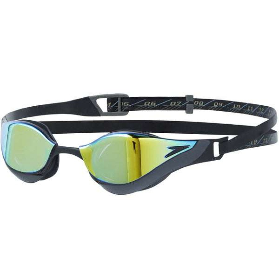 Men'S Swimming Goggles * | Speedo Goggles Racing Fastskin Pure Focus Mirror Black/Gold