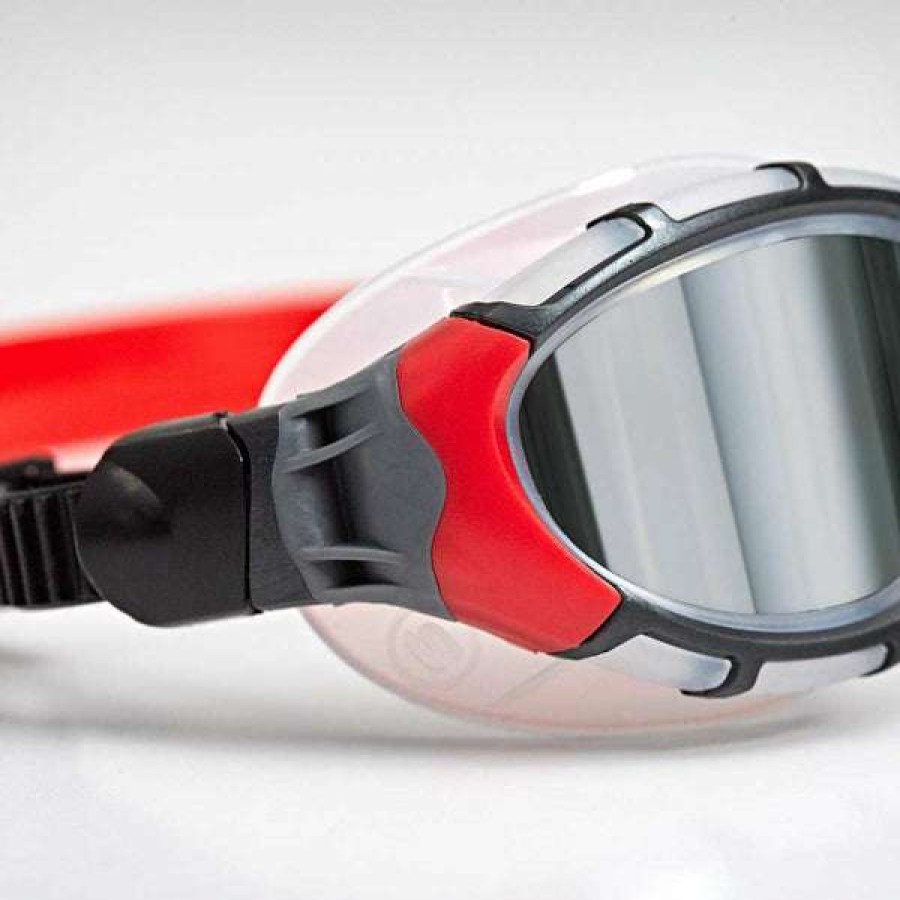 Triathlon & Open Water Swimming Goggles * | Zoggs Goggles Predator Flex Titanium Black/Red