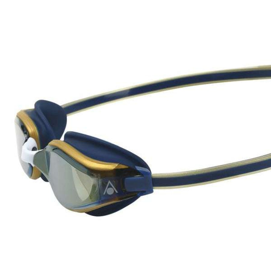 Women'S Swimming Goggles * | Aquasphere Goggles Fastlane Mirrored Lens Navy Blue/Gold