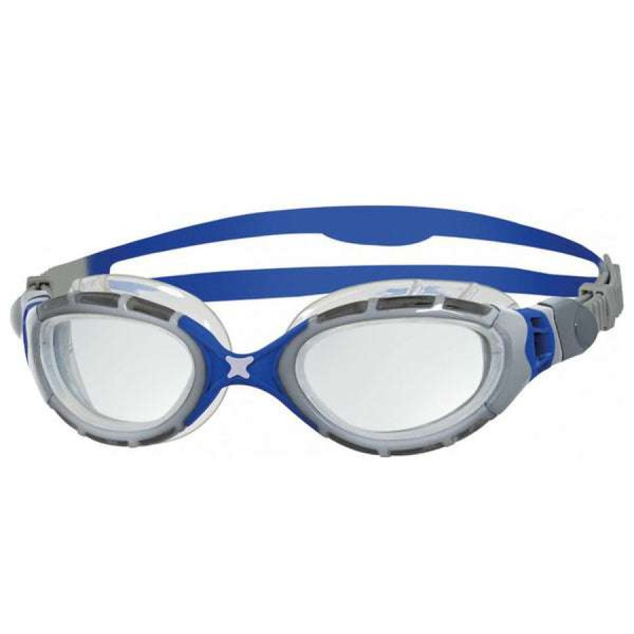 Triathlon & Open Water Swimming Goggles * | Zoggs Goggles Predator Flex Grey/Blue/Clear