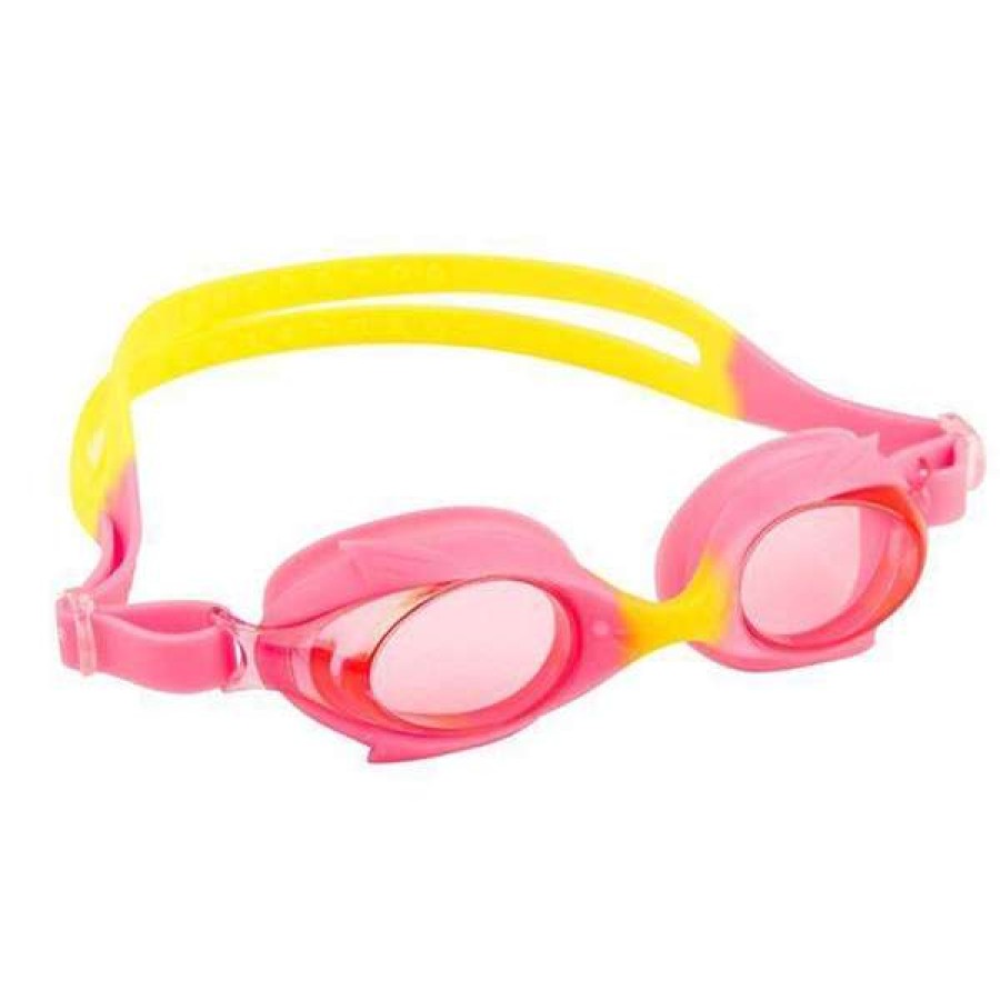 Boys Swimming Goggles * | Maru Dolphin Anti Fog Junior Goggles Pink/Yellow