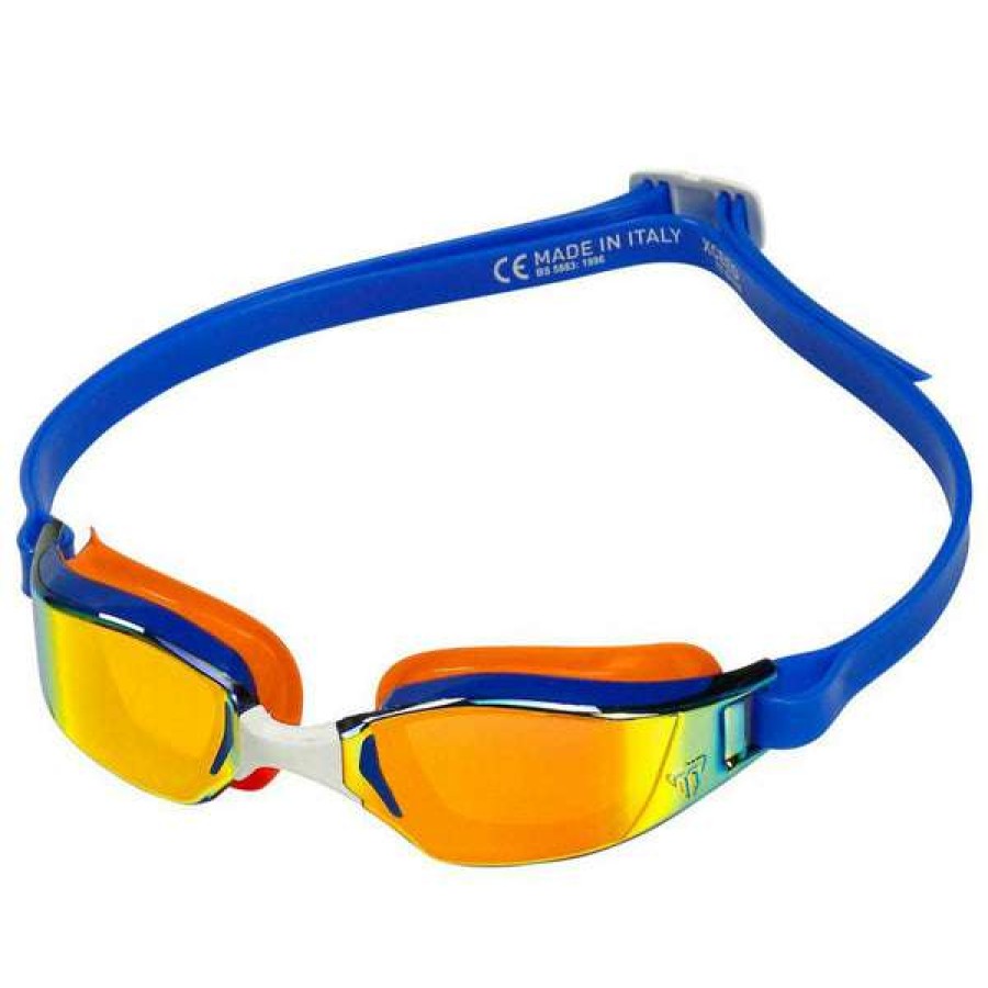 Women'S Swimming Goggles * | Michael Phelps Goggles Xceed Blue/Orange Titanium Mirror