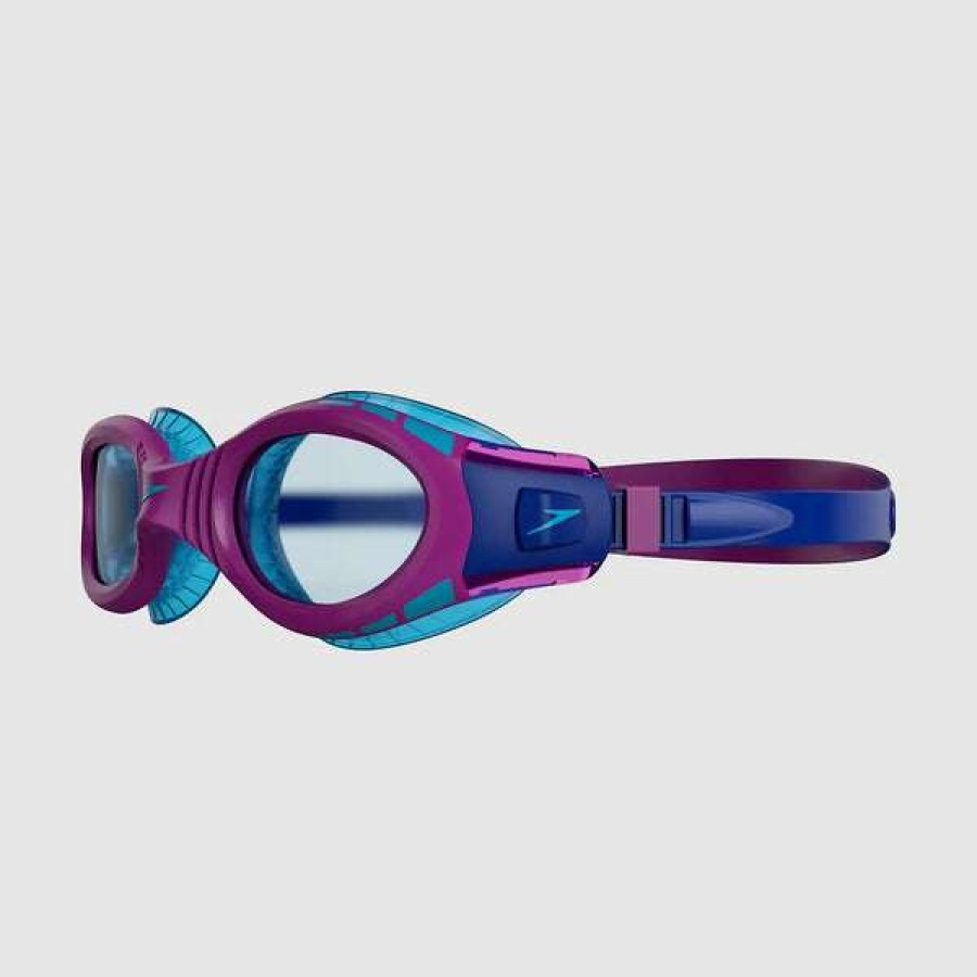 Girls Swimming Goggles * | Speedo Goggles Junior Futura Biofuse Flexiseal Blue/Purple