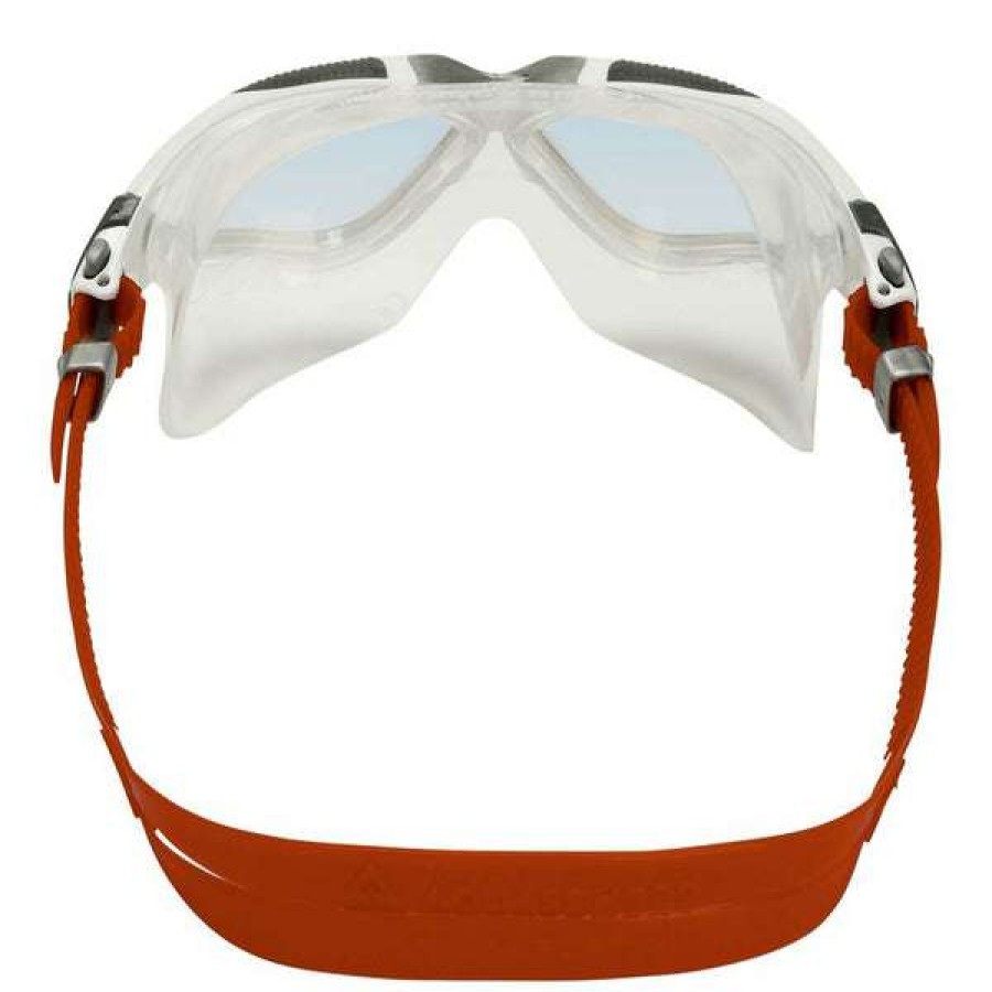 Men'S Swimming Goggles * | Aquasphere Goggles Vista Swim Mask White, Grey, Red With Iridescent Mirrored Lens