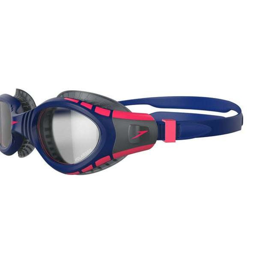 Racing Swimming Goggles * | Speedo Goggles Triathlon Polarised Futura Biofuse Flexiseal Blue/Smoke