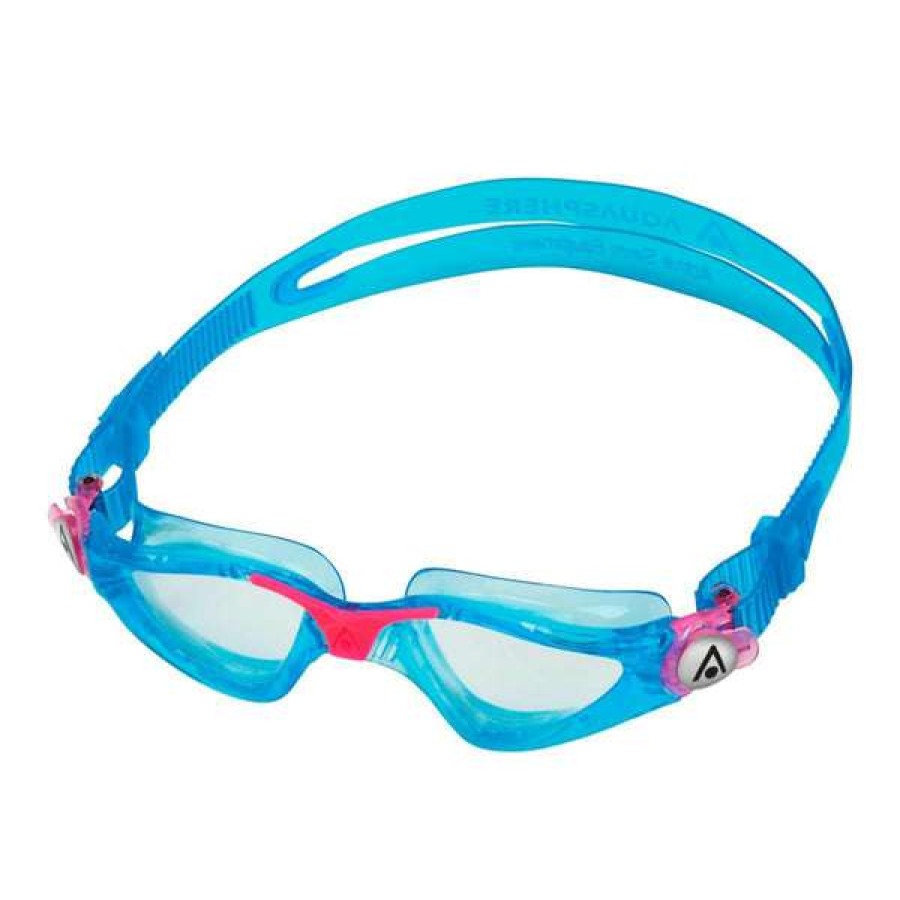 Boys Swimming Goggles * | Aquasphere Goggles Kayenne Junior Aqua Pink Clear Lens