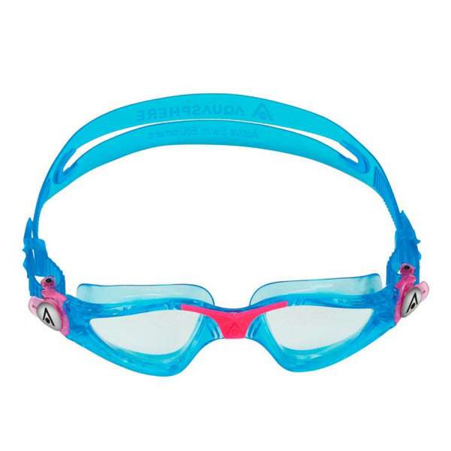 Boys Swimming Goggles * | Aquasphere Goggles Kayenne Junior Aqua Pink Clear Lens