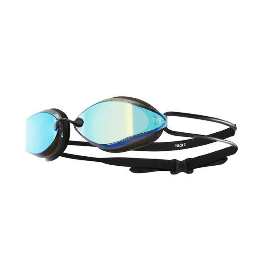 Men'S Swimming Goggles * | Tyr Goggles Tracer-X Racing Mirrored Blue/Black