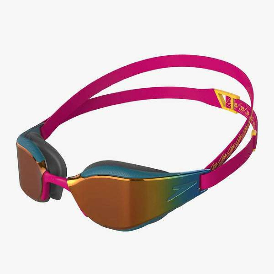 Training Goggles * | Speedo Fastskin Goggles Hyper Elite Mirror Red/Blue