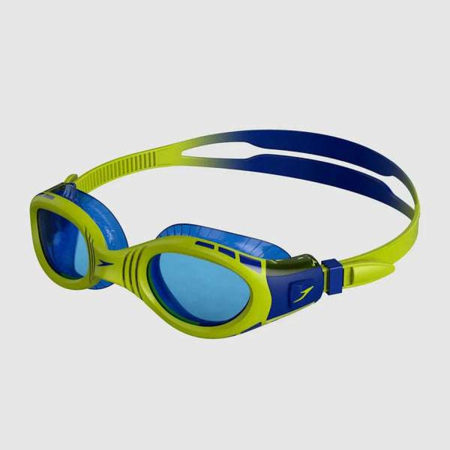 Boys Swimming Goggles * | Speedo Goggles Junior Futura Biofuse Flexiseal Blue/Green