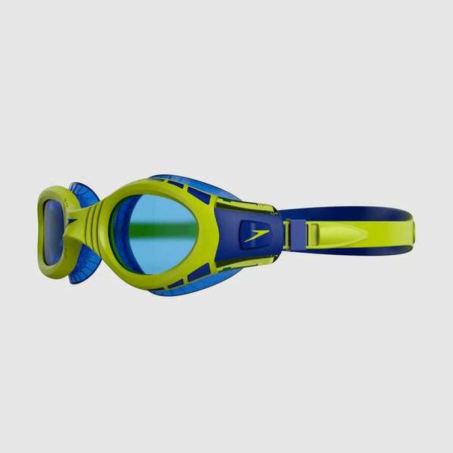 Boys Swimming Goggles * | Speedo Goggles Junior Futura Biofuse Flexiseal Blue/Green