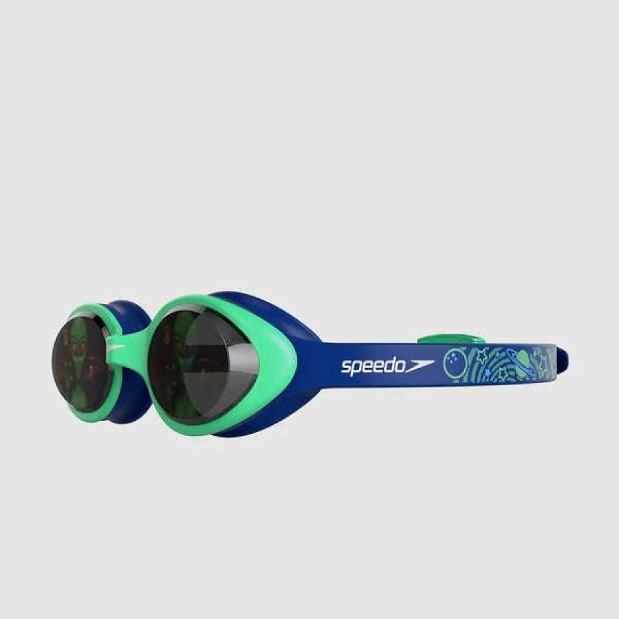 Boys Swimming Goggles * | Speedo Goggles Junior Illusion Green/Blue