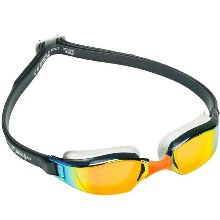 Men'S Swimming Goggles * | Michael Phelps Goggles Xceed Grey/Orange Titanium Mirror