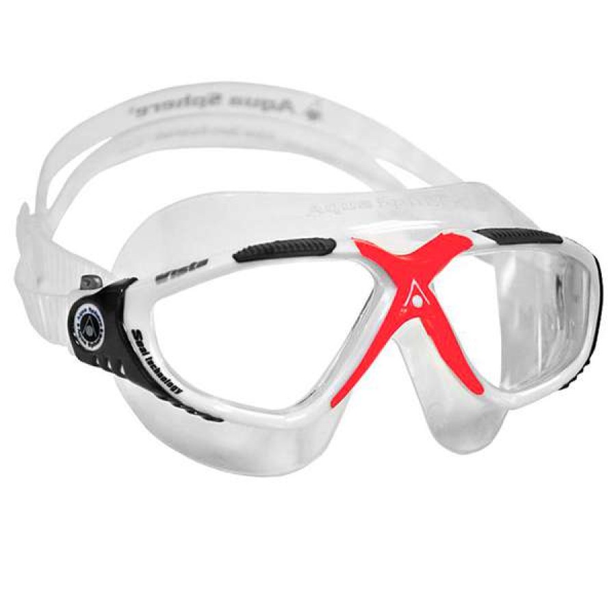 Men'S Swimming Goggles * | Aquasphere Goggles Vista Clear/White/Red