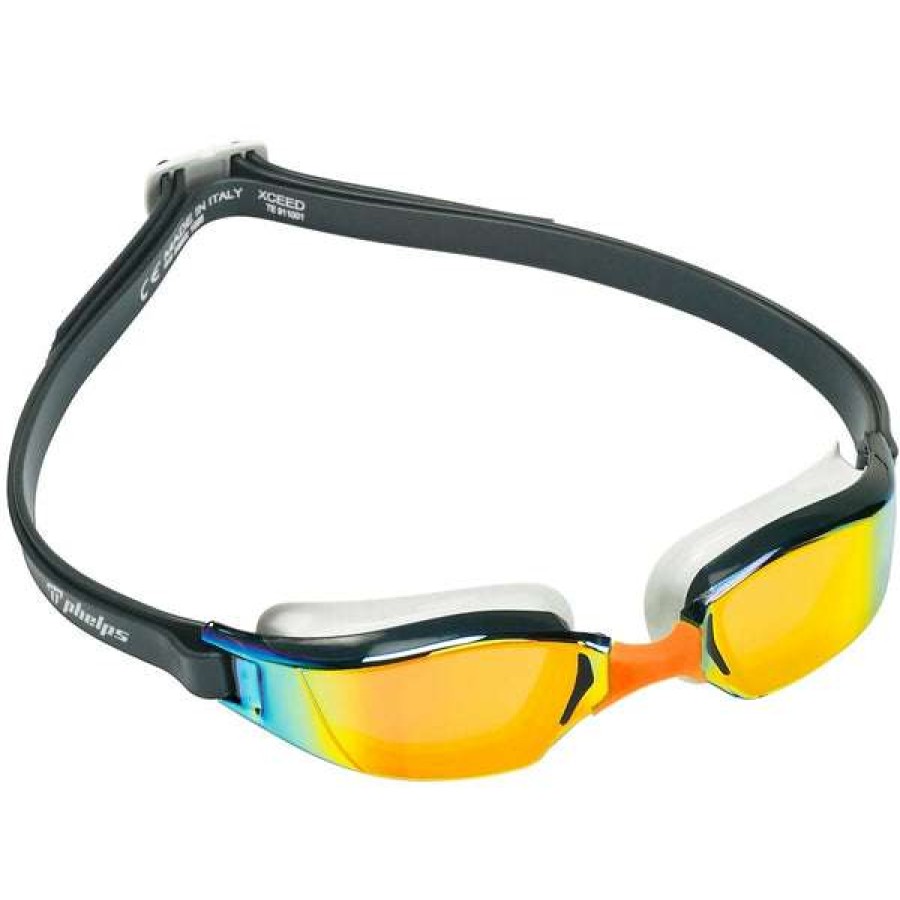 Women'S Swimming Goggles * | Michael Phelps Goggles Xceed Grey/Orange Titanium Mirror