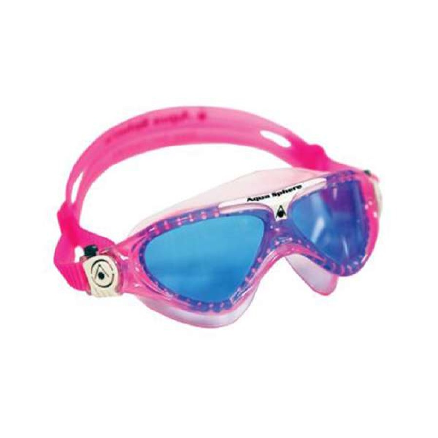 Boys Swimming Goggles * | Aquasphere Goggles Vista Junior Pink Blue Lens