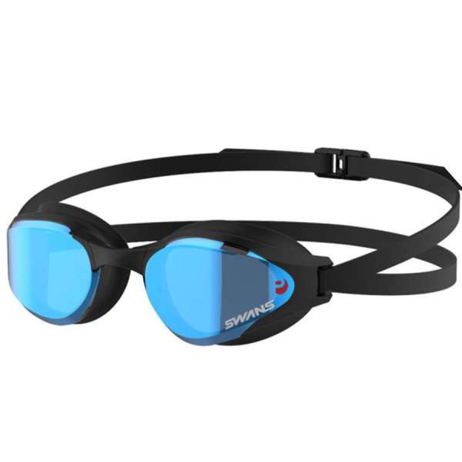 Triathlon & Open Water Swimming Goggles * | Swans Ascender Mirrored Black Blue