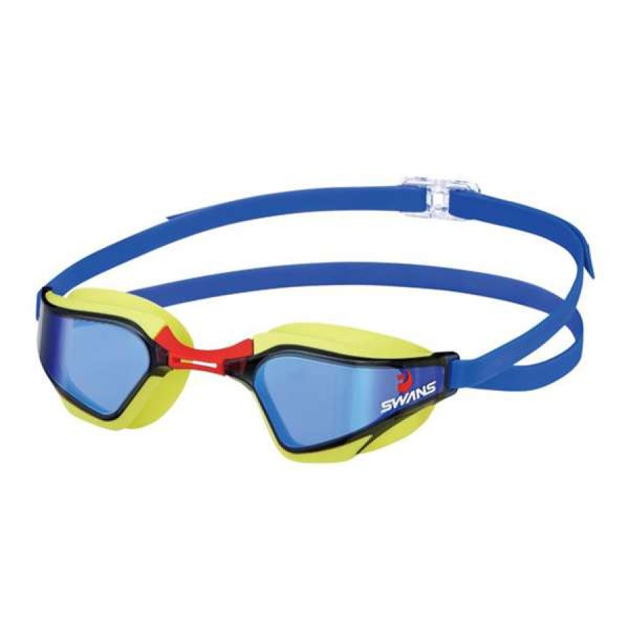 Women'S Swimming Goggles * | Swans Valkyrie Mit (Mirror Insert Tech) Blue Yellow