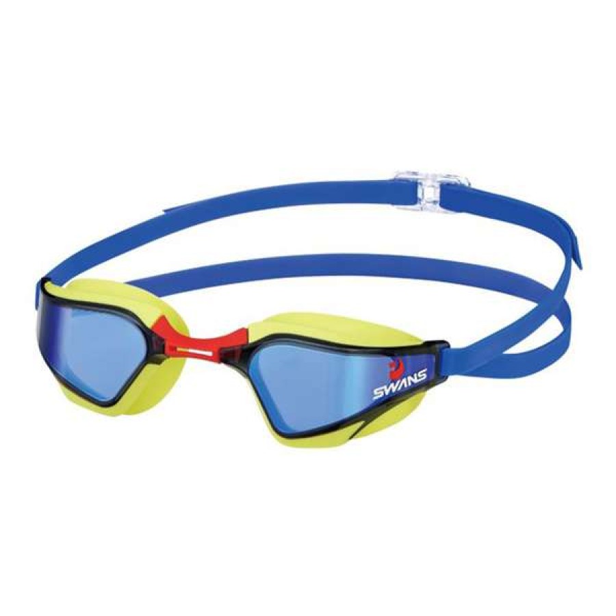 Racing Swimming Goggles * | Swans Valkyrie Mit (Mirror Insert Tech) Blue Yellow