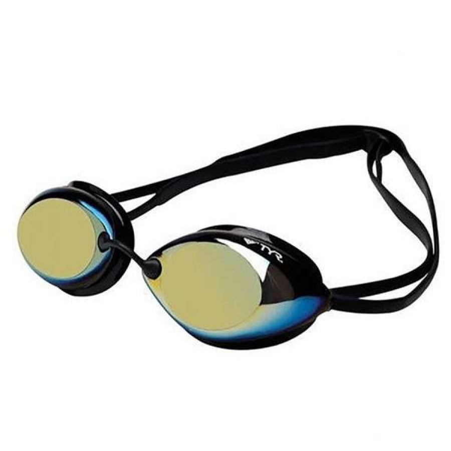 Racing Swimming Goggles * | Tyr Goggles Tracer-X Racing Mirrored Gold/Black