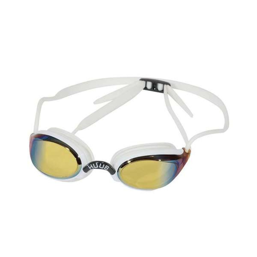 Triathlon & Open Water Swimming Goggles * | Huub Brownlee Race Goggles White/Yellow Mirror