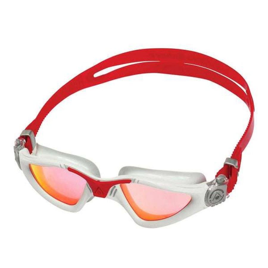 Men'S Swimming Goggles * | Aquasphere Goggles Kayenne Grey & Red Iridescent Mirrored Lens