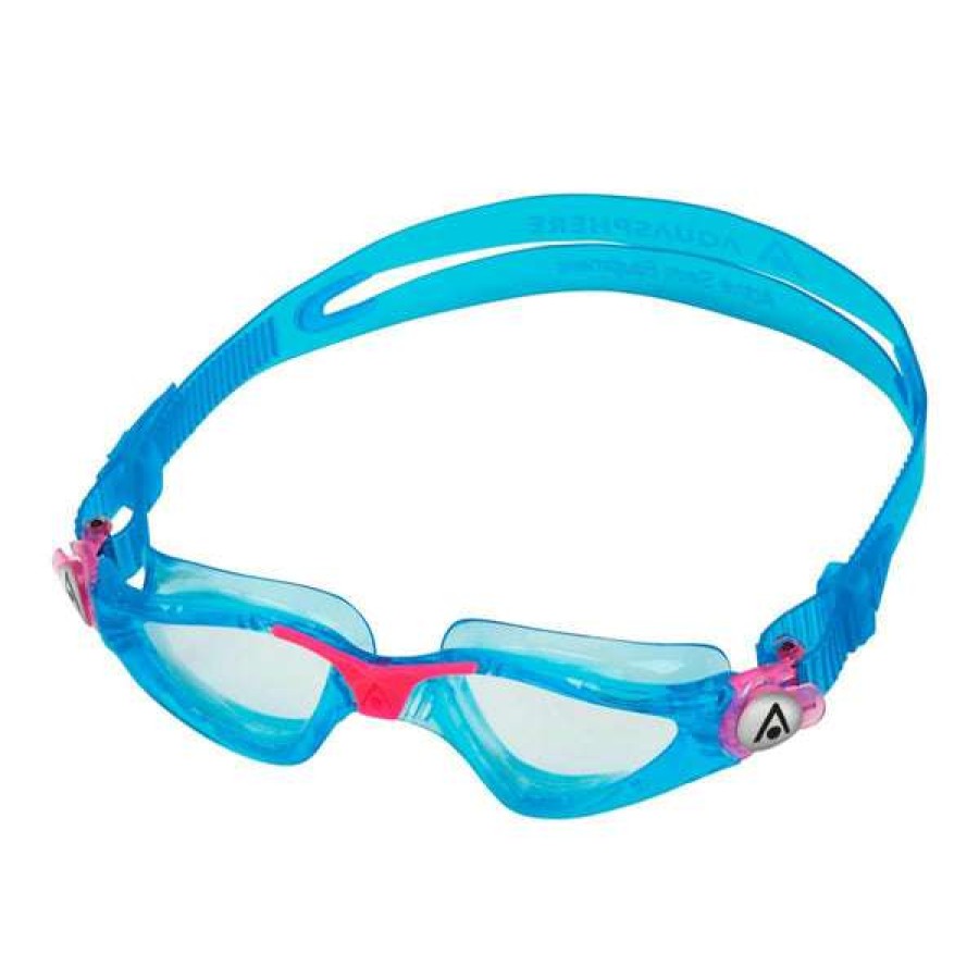 Girls Swimming Goggles * | Aquasphere Goggles Kayenne Junior Aqua Pink Clear Lens