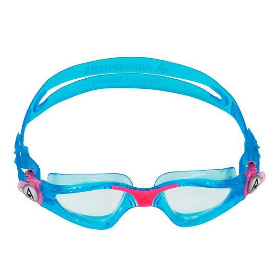 Girls Swimming Goggles * | Aquasphere Goggles Kayenne Junior Aqua Pink Clear Lens